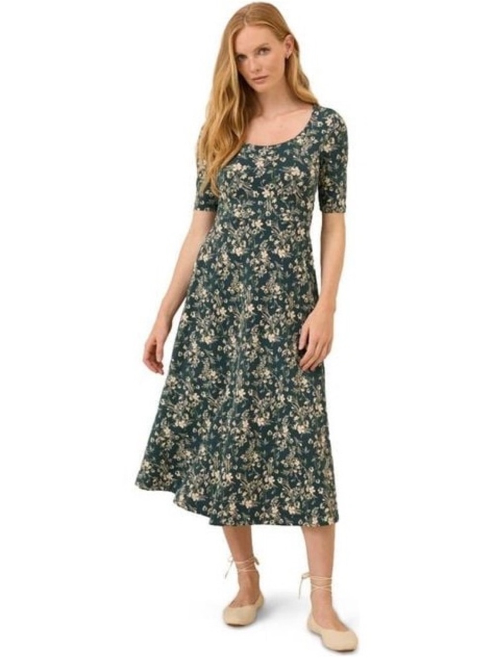 Pact Women's Fit & Flare
Signature Scoop Dress Midnight Garden Size XS.